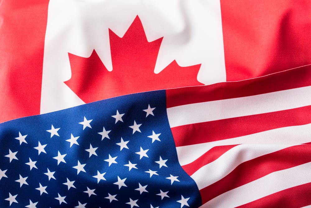 Canadian and American Flags